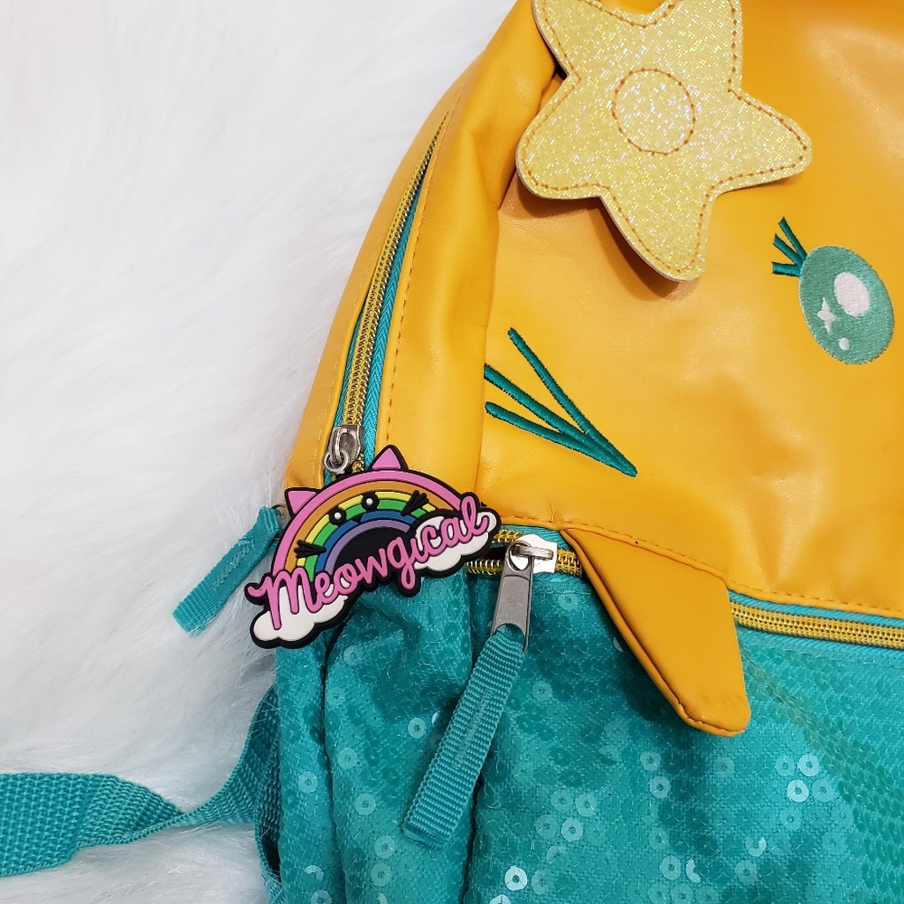 Meowgical cat mermaid sequin backpack - Picture 3 of 15